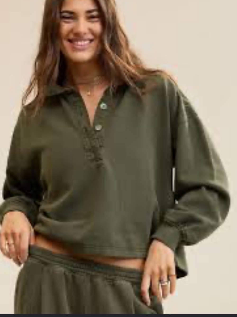 368 AERIE POLO BUTTON UP LONGSLEEVE